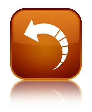 Back arrow icon special brown square button Stock Illustration