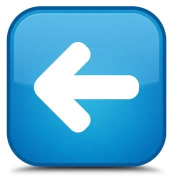 Back arrow icon special cyan blue square button Stock Illustration