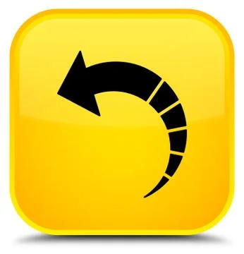 Back arrow icon special yellow square button Stock Illustration