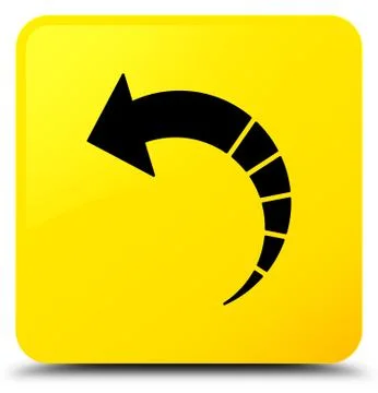Back arrow icon yellow square button Stock Illustration