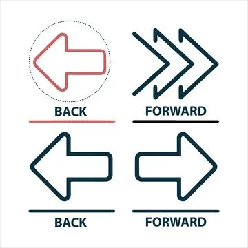 Back arrow icons vector Stock-Illustration