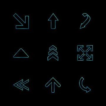 Back , arrows , directions , left , right , pointer ,eps icons set vector Stock Illustration