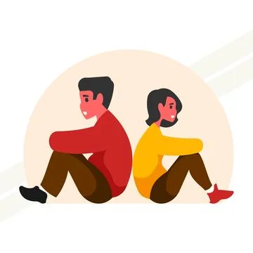 Back-to-back Stock Illustration