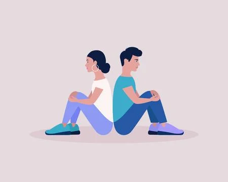Back to back Stock Illustration