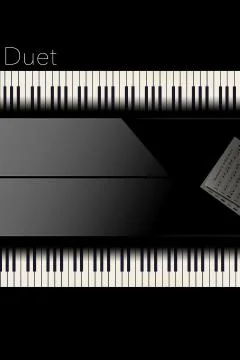 Back to back pianos seen from above are lined up for a duet performance in th Stock Illustration