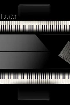 Back to back pianos seen from above are lined up for a duet performance in th Stock Illustration
