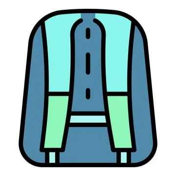 Back of backpack icon color outline vector イラスト素材