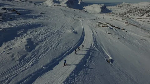Back to basic - feeling free in the Greenlandic snow Stock Footage 65146802