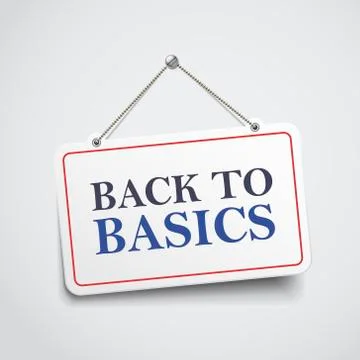 Back to basics hanging sign Stock Illustration