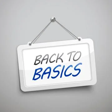 Back to basics hanging sign Stock Illustration