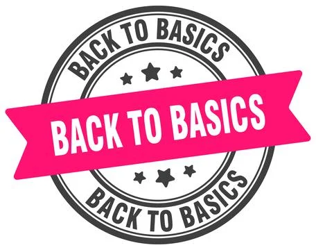 Back to basics stamp. back to basics label on transparent background. round.. Stock Illustration