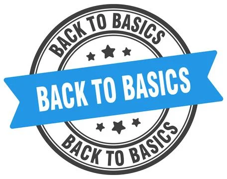 Back to basics stamp. back to basics label on transparent background. round.. Stock Illustration