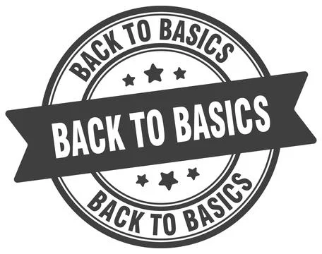 Back to basics stamp. back to basics label on transparent background. round.. Stock Illustration