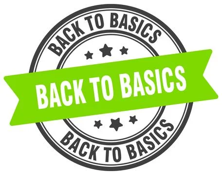 Back to basics stamp. back to basics label on transparent background. round.. Stock Illustration