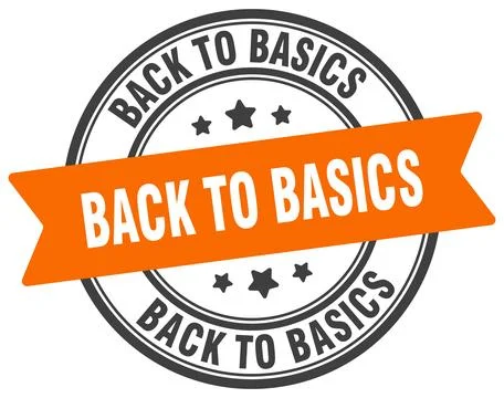 Back to basics stamp. back to basics label on transparent background. round.. Stock Illustration