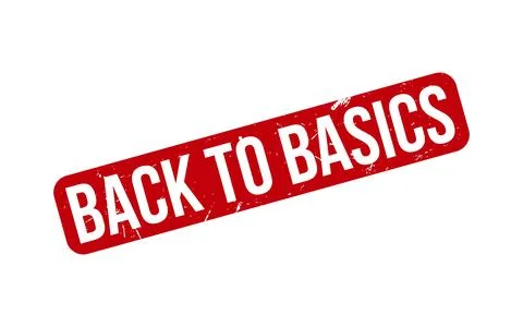 Back to basics Stamp. Red Back to basics Rubber grunge Stamp Stock Illustration