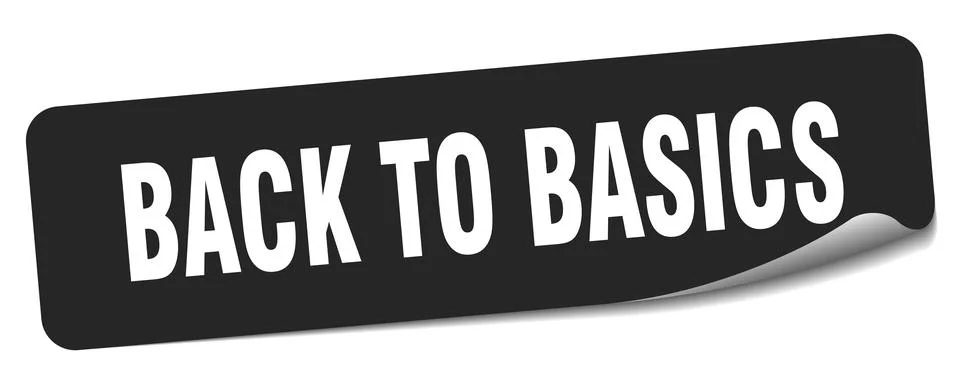 Back to basics sticker. back to basics label Stock Illustration