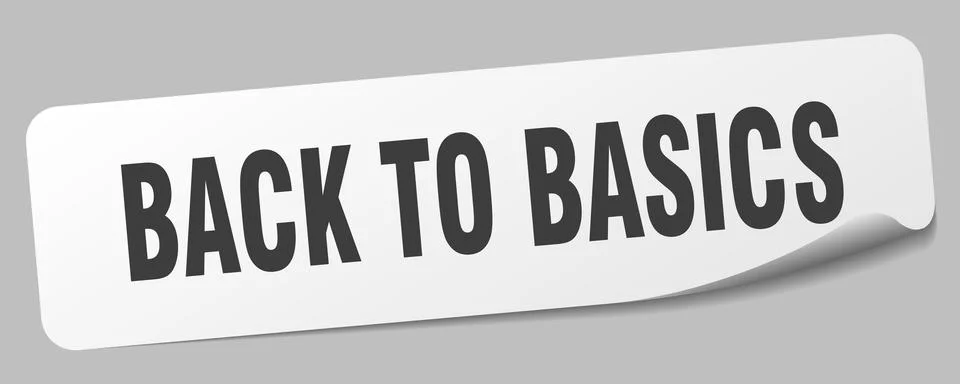 Back to basics sticker. back to basics label Illustrazione stock