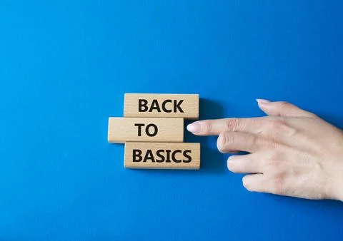 Back to basics symbol. Concept word Back to basics on wooden blocks. Busine.. Stock Photos