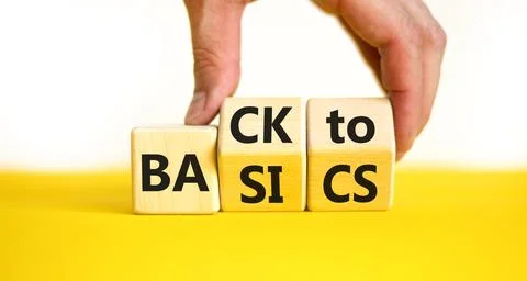 Back to basics symbol. Concept words Back to basics on wooden block. Beauti.. Stock Photos