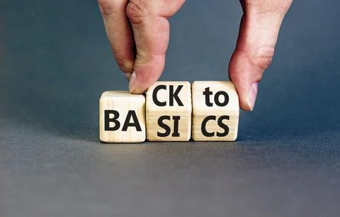 Back to basics symbol. Concept words Back to basics on wooden block. Beauti.. Stock Photos