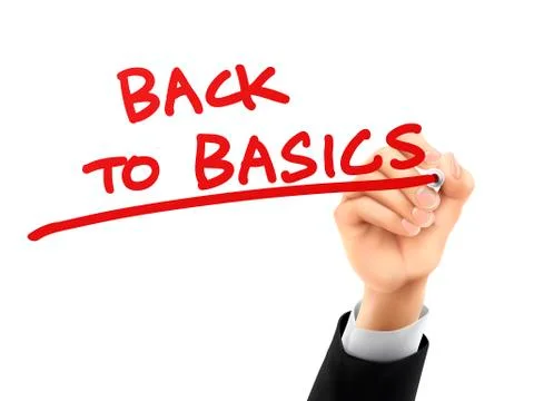Back to basics written by 3d hand Stock Illustration