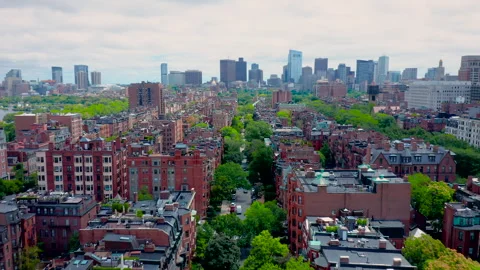 Back Bay Boston Drone Shot Stock Footage 277914962