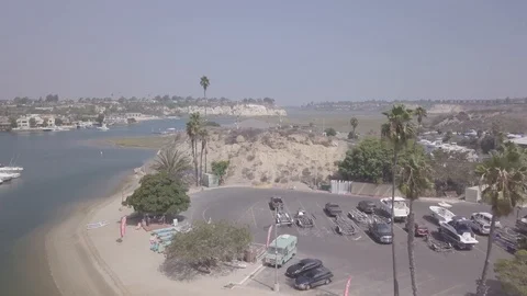 Back Bay Newport Beach Bridge Reveal Aerial Drone 4K (rec.709) Stock Footage 94830579