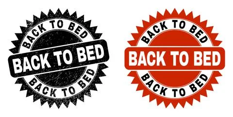 BACK TO BED Black Rosette Seal with Unclean Surface Stock Illustration