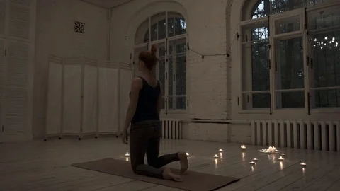 Back bends side view Stock Footage 92128226