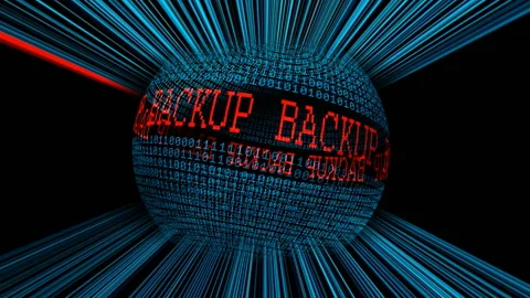 Back up binary data sphere concept Stock Footage 164409314
