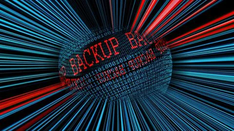 Back up binary data sphere concept Illustrazione stock