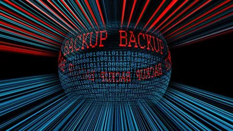 Back up binary data sphere concept Stock Illustration
