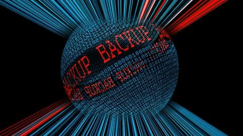 Back up binary data sphere concept Stock Illustration