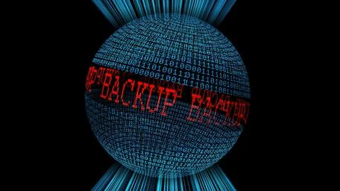 Back up binary data sphere concept Stock Illustration