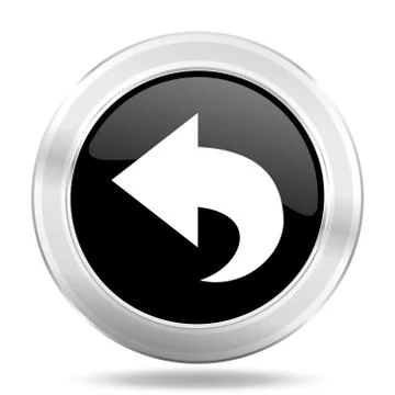 Back black icon, metallic design internet button, web and mobile app illustra Stock Illustration