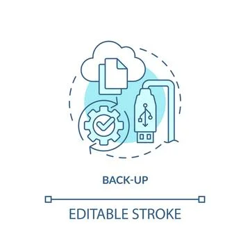 Back-up blue concept icon Stock Illustration