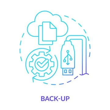 Back-up blue gradient concept icon Stock Illustration