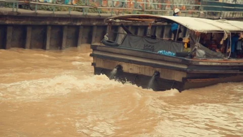 Back of boat 25P Stock Footage 87499226