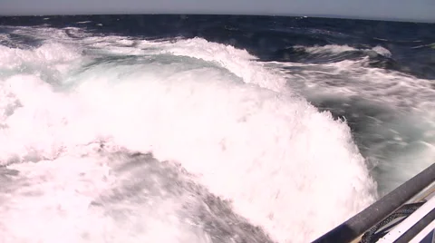 Back of the Boat coming back from Channel Island Trip Stock Footage 41380642