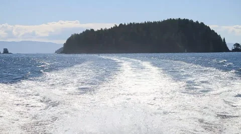 Back of boat on ocean (60p) Stock Footage 5228657