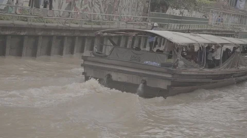 Back of boat s-log 25P Stock Footage 87499253