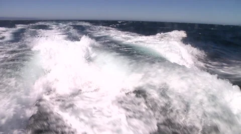 Back of the Boat waves Stock Footage 41380648
