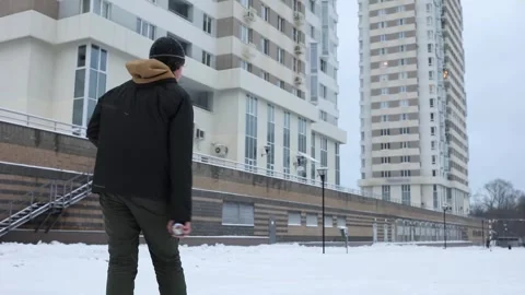 Back of boy throwing metal ball on petanque game Stock Footage 299666567