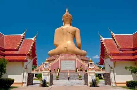 Back of buddha image Stock Photos