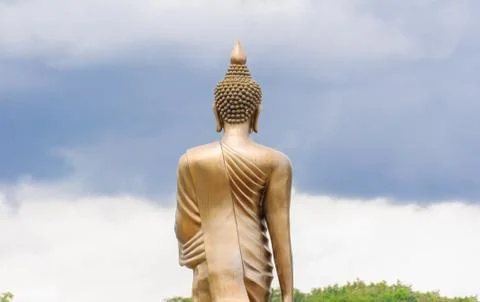 Back of the buddha statue Stock Photos