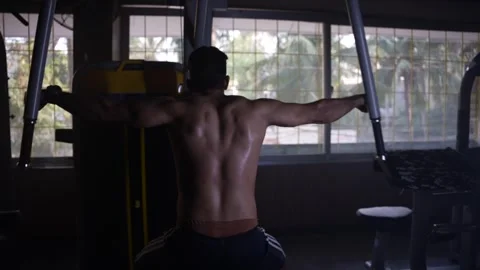 Back butterfly exercise Stock Footage 247285363