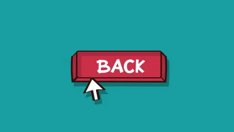 Back button animation in retro style. green background. Stock Footage 297362174