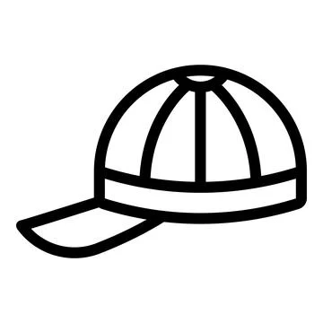 Back cap icon outline vector. Front baseball Illustrazione stock