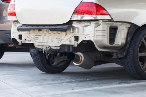 Back of car get damaged by accident Stock Photos